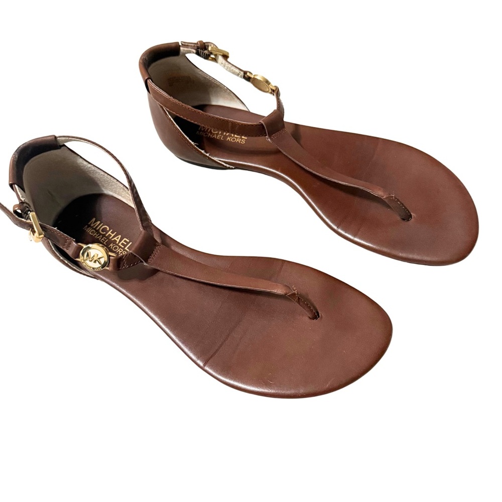 EUC Michael Kors Brown and Gold Sandals / Shoes Women’s Sz 8